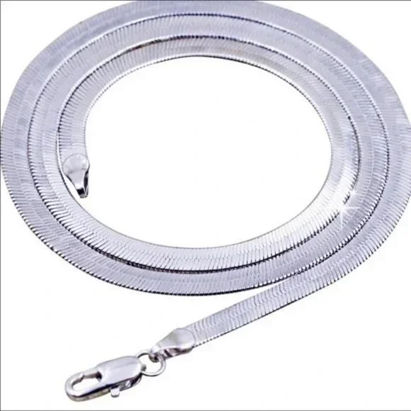 20” NEW 925 STERLING SILVER HERRINGBONE NECKLACE, NICE NECKLACE, CUTE NECKLACE - Picture 2 of 6